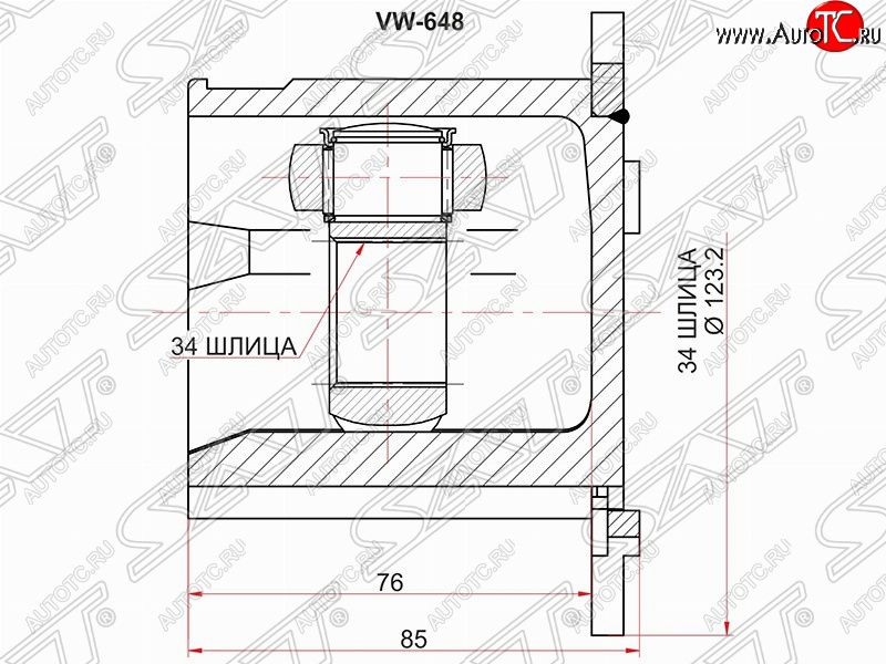 3 499 р. Шрус SAT (внутренний)  Audi A4 ( B6,  B7) - A8  D3  с доставкой в г. Омск