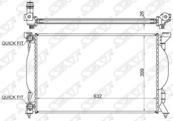 Радиатор двигателя SAT (пластинчатый, МКПП, A4(S4) - 1.6, 1.8T, 1.9TD, 2.0, 2.0T, 2.0TD / A6(S6) - 2.0 / SEAT EXEO - 1.6, 1.8T) Seat Exeo седан (2008-2013)