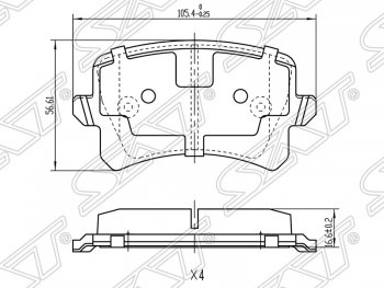 Колодки тормозные SAT (задние) Volkswagen Passat CC дорестайлинг (2008-2012)