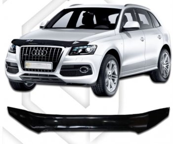 1 999 р. Дефлектор капота CA-Plastic Audi Q5 8R дорестайлинг (2008-2012) (Classic черный, Без надписи)  с доставкой в г. Омск. Увеличить фотографию 1