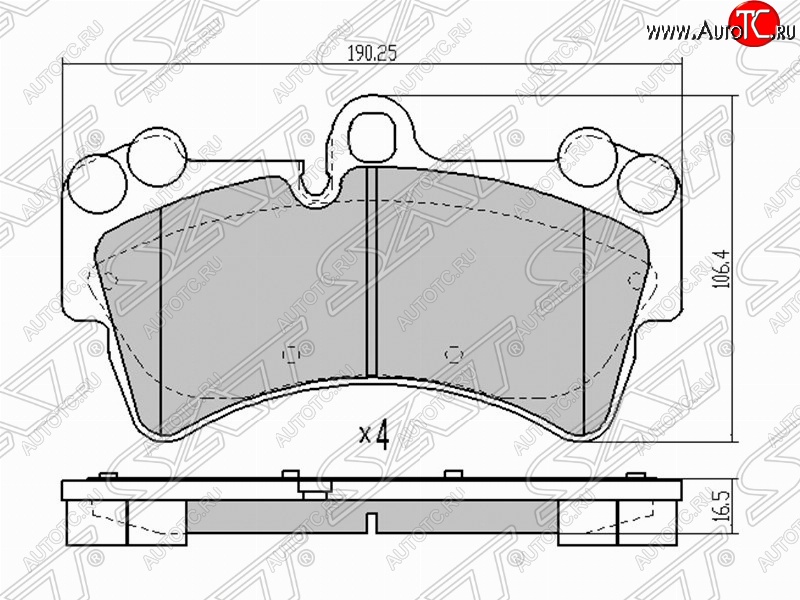 2 779 р. Колодки тормозные SAT (передние) Porsche Cayenne 955 (2002-2006)  с доставкой в г. Омск