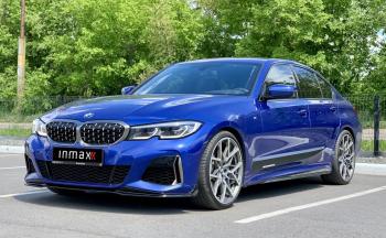 13 499 р. Сплиттер переднего М-бампера М-Perfomance  BMW 3 серия  G20 (2018-2022) седан (цвет: черный глянец)  с доставкой в г. Омск. Увеличить фотографию 13