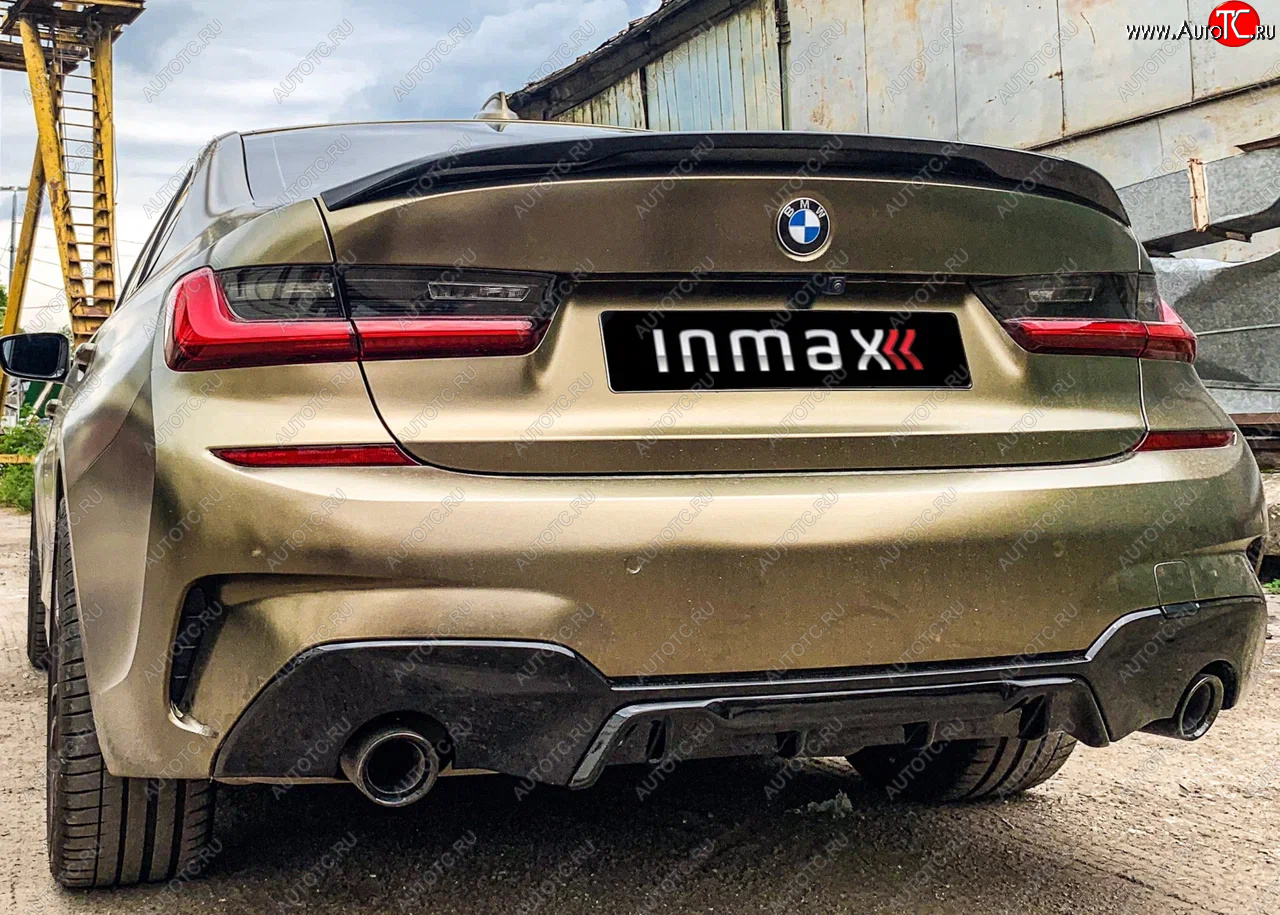 12 999 р. Диффузор заднего бампера М-Perfomance 320  BMW 3 серия  G20 (2018-2022) седан Inmax (цвет: черный глянец)  с доставкой в г. Омск