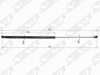 719 р. Упор капота SAT (газовый) BMW 7 серия E65,E66, E67, E68 дорестайлинг, седан (2001-2005)  с доставкой в г. Омск. Увеличить фотографию 1