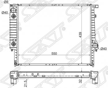 Радиатор двигателя SAT (пластинчатый) BMW 3 серия E36 седан (1990-2000)