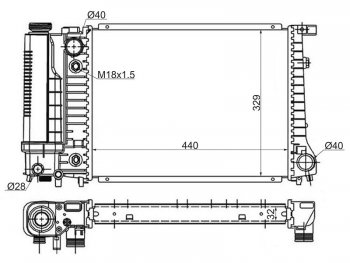 6 849 р. Радиатор двигателя SAT (пластинчатый, 1.6/1.8/2.0/2.3/2.5/2.8)  BMW 3 серия ( E30,  E36) - 5 серия  E34  с доставкой в г. Омск. Увеличить фотографию 1