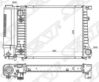 7 449 р. Радиатор двигателя SAT (пластинчатый, 1.6/1.8) BMW 3 серия E30 седан (1982-1991)  с доставкой в г. Омск. Увеличить фотографию 1