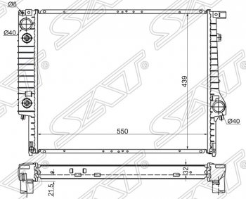 6 999 р. Радиатор двигателя SAT (трубчатый) BMW 3 серия E36 седан (1990-2000)  с доставкой в г. Омск. Увеличить фотографию 1