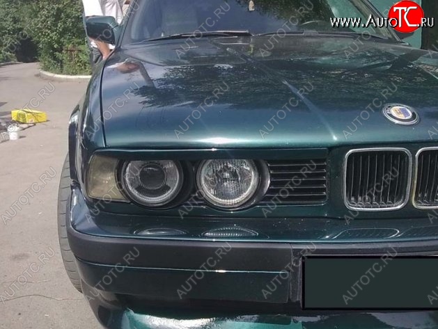 1 649 р. Реснички на фары CT v1 BMW 5 серия E34 седан дорестайлинг (1988-1994) (Неокрашенные)  с доставкой в г. Омск