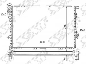 7 099 р. Радиатор двигателя SAT (пластинчатый) BMW 5 серия E39 седан дорестайлинг (1995-2000)  с доставкой в г. Омск. Увеличить фотографию 1