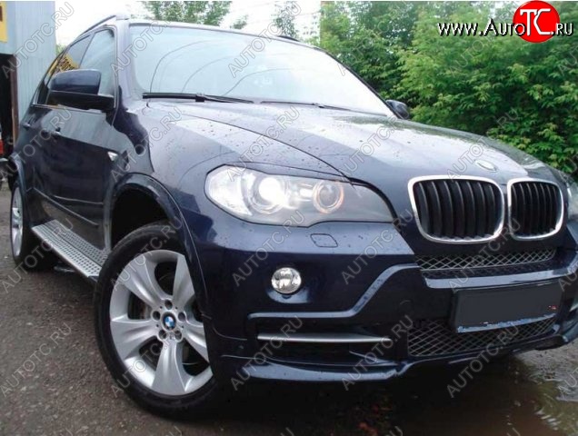 1 499 р. Реснички на фары CT BMW X5 E70 рестайлинг (2010-2013) (Неокрашенные)  с доставкой в г. Омск