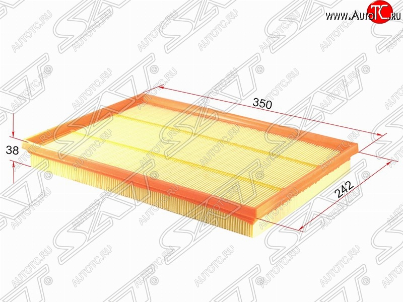 549 р. Фильтр воздушный двигателя SAT (350х242х38 mm)  BMW X5  E70 (2006-2013) дорестайлинг, рестайлинг  с доставкой в г. Омск