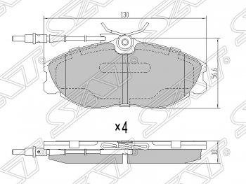 Колодки тормозные SAT (передние) Peugeot 406 8E,F универсал рестайлинг (1999-2004)