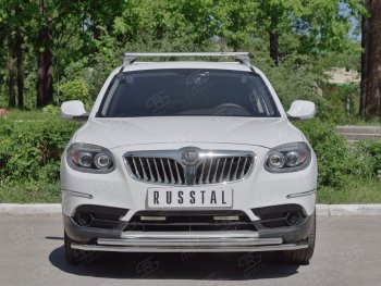 14 549 р. Защита переднего бампера (2 трубыØ42 мм, нержавейка) SLITKOFF Brilliance V5 (2012-2018)  с доставкой в г. Омск. Увеличить фотографию 2