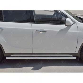 17 599 р. Защита порогов из круглой трубы d63 мм SLITKOFF v3 Brilliance V5 (2012-2018)  с доставкой в г. Омск. Увеличить фотографию 2