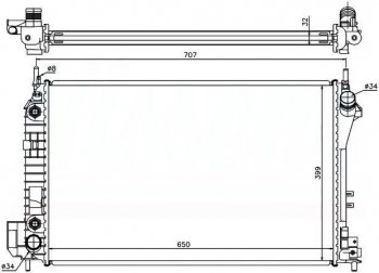 8 299 р. Радиатор двигателя SAT (пластинчатый, 1.8/1.8T/2.0T/2.2TD/2.0TD/2.2/3.2, АКПП) Cadillac Bls седан (2006-2011)  с доставкой в г. Омск. Увеличить фотографию 1