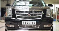 16 999 р. Одинарная защита переднего бампера диаметром 76 мм Russtal  Cadillac Escalade  GMT926 джип 5 дв. (2006-2014) короткая база  с доставкой в г. Омск. Увеличить фотографию 2