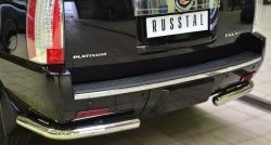 12 699 р. Защита заднего бампера (Ø76 мм уголки, нержавейка) SLITKOFF  Cadillac Escalade  GMT926 джип 5 дв. (2006-2014) короткая база  с доставкой в г. Омск. Увеличить фотографию 2