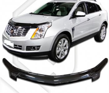 2 199 р. Дефлектор капота CA-Plastiс  Cadillac SRX (2010-2012) дорестайлинг (Classic черный, Без надписи)  с доставкой в г. Омск. Увеличить фотографию 1