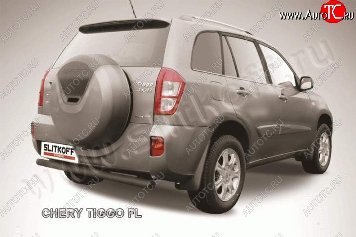 7 499 р. Защита заднего бампера из трубы d76 Slitkoff  Chery Tiggo T11 (2013-2016) рестайлинг (Цвет: серебристый)  с доставкой в г. Омск