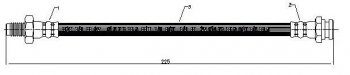 341 р. Тормозной шланг SAT (передний)  Chery Estina  A5 (2006-2010), Mitsubishi Eclipse (1999-2005), Mitsubishi L200 ( 3 K6T-K7T,  3 K74T) (1996-2006), Mitsubishi Lancer  5 Fiore 2 (1983-1991)  с доставкой в г. Омск. Увеличить фотографию 1