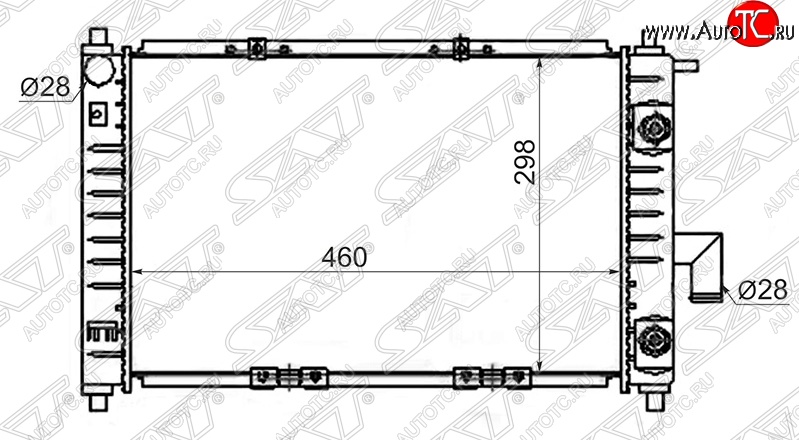 6 199 р. Радиатор двигателя SAT (пластинчатый) Daewoo Matiz M100 дорестайлинг (1998-2000)  с доставкой в г. Омск
