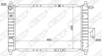 2 699 р. Радиатор двигателя SAT (трубчатый)  Chery QQ6 (2006-2010), Daewoo Matiz ( M100,  M150) (1998-2016)  с доставкой в г. Омск. Увеличить фотографию 1