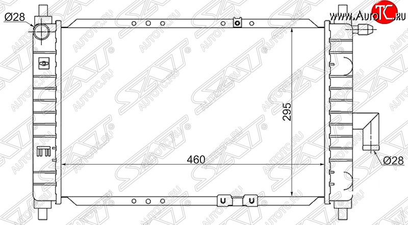 2 699 р. Радиатор двигателя SAT (трубчатый) Daewoo Matiz M100 дорестайлинг (1998-2000)  с доставкой в г. Омск