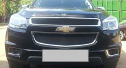 1 469 р. Нижняя сетка на бампер Russtal (черная) Chevrolet Trailblazer GM800 дорестайлинг (2012-2016)  с доставкой в г. Омск. Увеличить фотографию 3