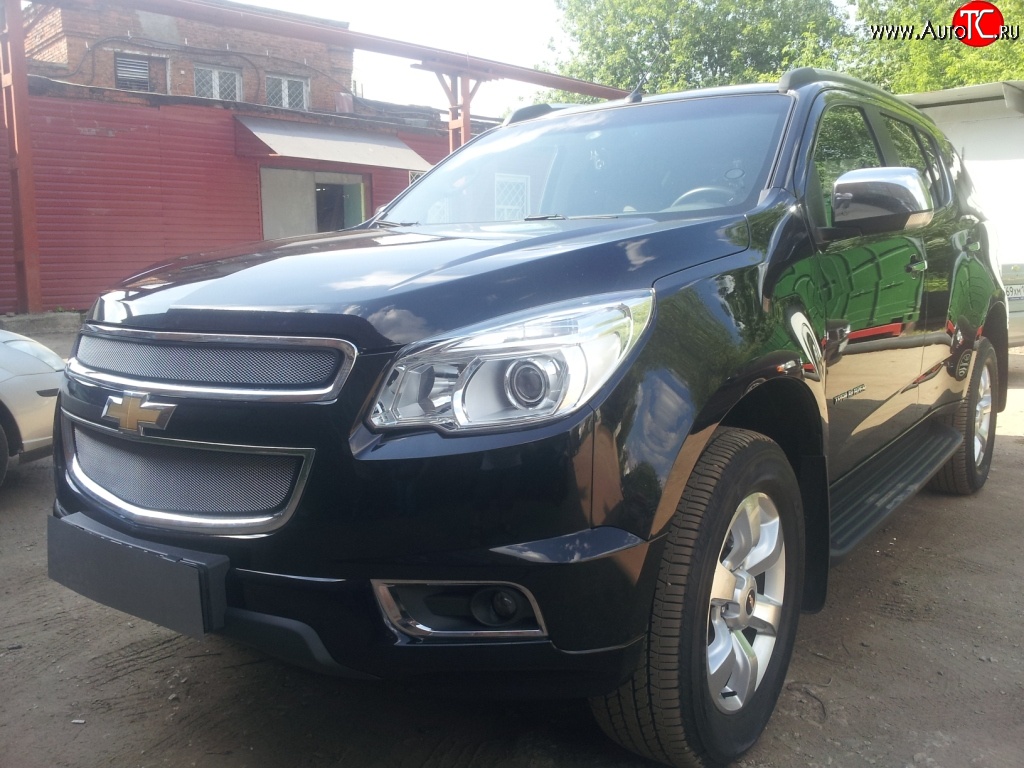 1 539 р. Нижняя сетка на бампер Russtal (хром) Chevrolet Trailblazer GM800 дорестайлинг (2012-2016)  с доставкой в г. Омск