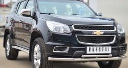 14 599 р. Защита переднего бампера (2 трубыØ63 и 42 мм, нержавейка) Russtal Chevrolet Trailblazer GM800 дорестайлинг (2012-2016)  с доставкой в г. Омск. Увеличить фотографию 4