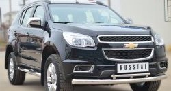 16 699 р. Защита переднего бампера (2 трубыØ76 и 42 мм, нержавейка) Russtal Chevrolet Trailblazer GM800 дорестайлинг (2012-2016)  с доставкой в г. Омск. Увеличить фотографию 4