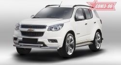 Защита переднего бампера двойная Souz-96 (d76/60) Chevrolet Trailblazer GM800 дорестайлинг (2012-2016)