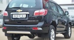 18 599 р. Защита заднего бампера (Ø75x42 мм, нержавейка) SLITKOFF  Chevrolet Trailblazer  GM800 (2012-2016) дорестайлинг  с доставкой в г. Омск. Увеличить фотографию 4