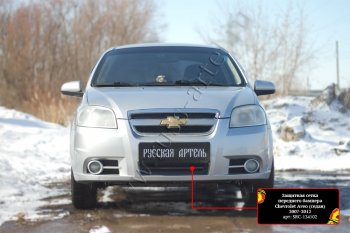 1 429 р. Защитная сетка и заглушка решетки переднего бампера RA Chevrolet Aveo T250 седан рестайлинг (2006-2011)  с доставкой в г. Омск. Увеличить фотографию 2