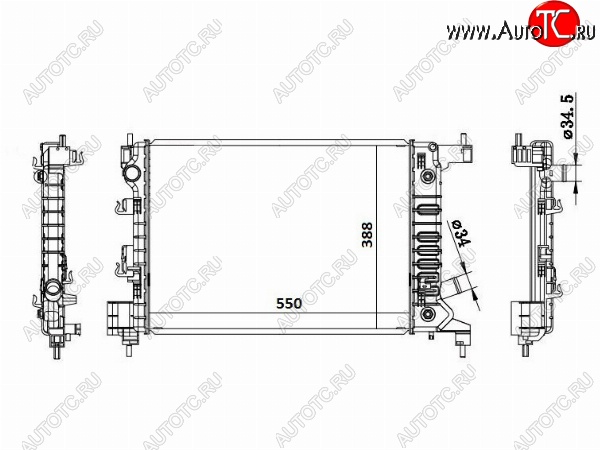 5 699 р. Радиатор двигателя SAT (пластинчатый, МКПП/АКПП)  Chevrolet Aveo  T300 - Cobalt  с доставкой в г. Омск