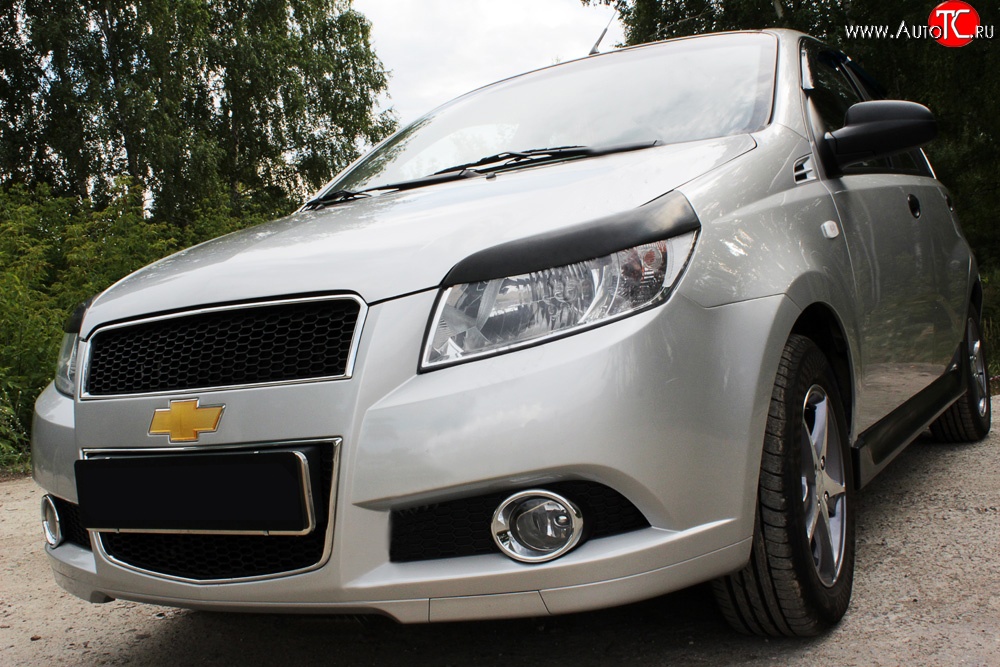 1 399 р. Реснички на фары RA  Chevrolet Aveo  T200 (2002-2008) хэтчбек 5 дв (Неокрашенные)  с доставкой в г. Омск