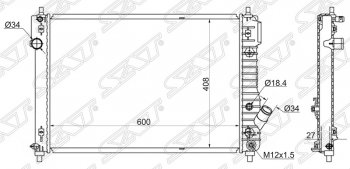 Радиатор двигателя SAT (трубчатый, МКПП) Chevrolet (Шевролет) Aveo (Авео)  T300 (2011-2015) T300 хэтчбек