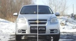 899 р. Защитная сетка решетки переднего бампера RA  Chevrolet Aveo  T250 (2006-2011) седан рестайлинг  с доставкой в г. Омск. Увеличить фотографию 2