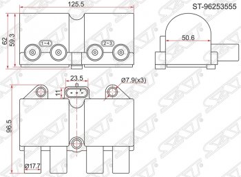 1 479 р. Катушка зажигания SAT Chevrolet Aveo T250 седан рестайлинг (2006-2011)  с доставкой в г. Омск. Увеличить фотографию 1