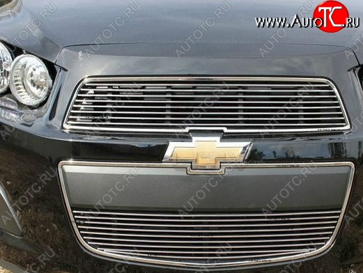 5 499 р. Декоративные вставки решетки радиатора и переднего бампера CT Chevrolet Aveo T300 хэтчбек (2011-2015) (Неокрашенная)  с доставкой в г. Омск