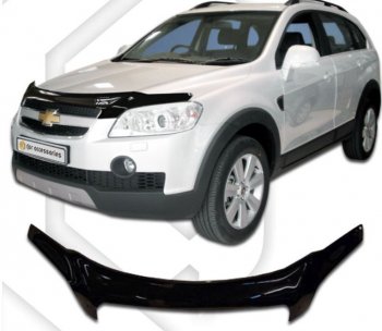 2 479 р. Дефлектор капота CA-Plastic Chevrolet Captiva  дорестайлинг (2006-2011) (Classic черный, Без надписи)  с доставкой в г. Омск. Увеличить фотографию 1