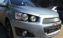 3 199 р. Сетка на бампер Russtal (хром) Chevrolet Captiva 2-ой рестайлинг (2013-2016)  с доставкой в г. Омск. Увеличить фотографию 5