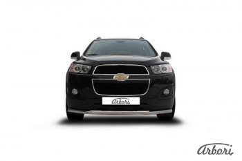 14 363 р. Защита переднего бампера Arbori (нержавейка, 2 трубы d57 и 42 mm). Chevrolet Captiva 2-ой рестайлинг (2013-2016)  с доставкой в г. Омск. Увеличить фотографию 2