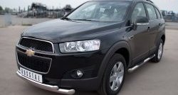 20 349 р. Защита переднего бампера (2 трубыØ76 и 63 мм, нержавейка) Russtal  Chevrolet Captiva (2011-2013) 1-ый рестайлинг  с доставкой в г. Омск. Увеличить фотографию 4