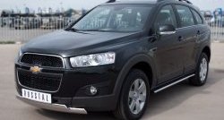 25 999 р. Защита переднего бампера (2 трубыØ75х42 мм, нержавейка) Russtal Chevrolet Captiva 1-ый рестайлинг (2011-2013)  с доставкой в г. Омск. Увеличить фотографию 4