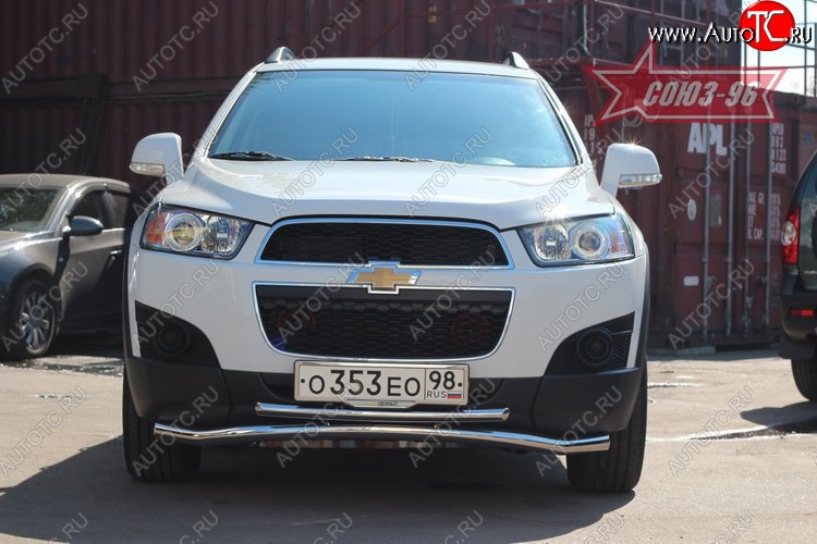 22 679 р. Защита переднего бампера одинарная Souz-96 Premium (d60/42) Chevrolet Captiva 1-ый рестайлинг (2011-2013)  с доставкой в г. Омск