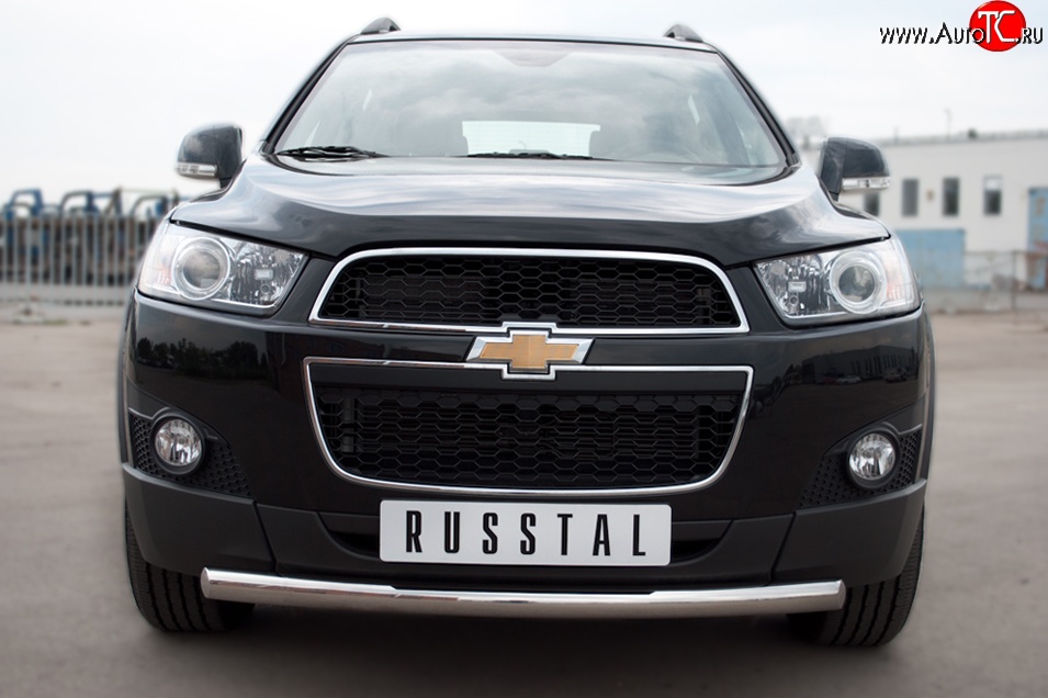 14 999 р. Одинарная защита переднего бампера диаметром 63 мм Russtal Chevrolet Captiva 1-ый рестайлинг (2011-2013)  с доставкой в г. Омск