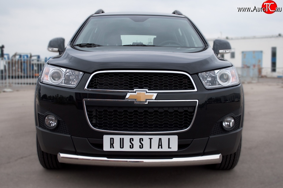 15 999 р. Одинарная защита переднего бампера диаметром 76 мм Russtal Chevrolet Captiva 1-ый рестайлинг (2011-2013)  с доставкой в г. Омск