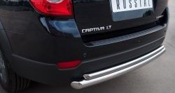 15 499 р. Защита заднего бампера (Ø63 и 42 мм, нержавейка) SLITKOFF Chevrolet Captiva 1-ый рестайлинг (2011-2013)  с доставкой в г. Омск. Увеличить фотографию 2